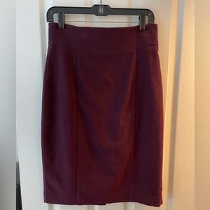Burgundy pencil skirt